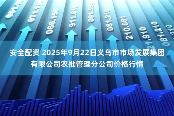 安全配资 2025年9月22日义乌市市场发展集团有限公司农批管理分公司价格行情