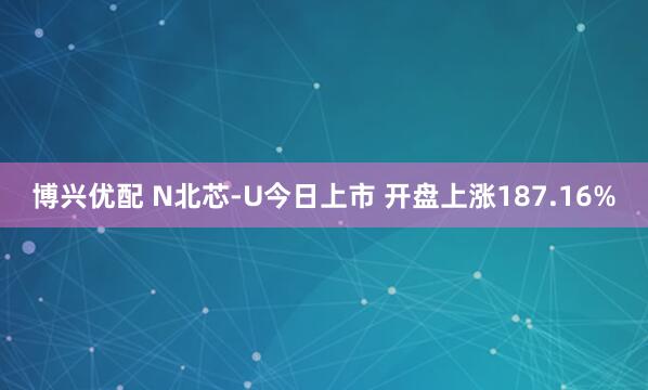 博兴优配 N北芯-U今日上市 开盘上涨187.16%